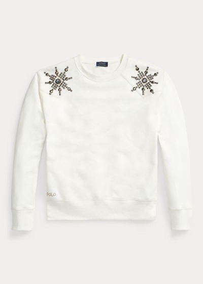 Sudaderas Polo Ralph Lauren Mujer Blancos - Studded Fleece - IDFUW2790